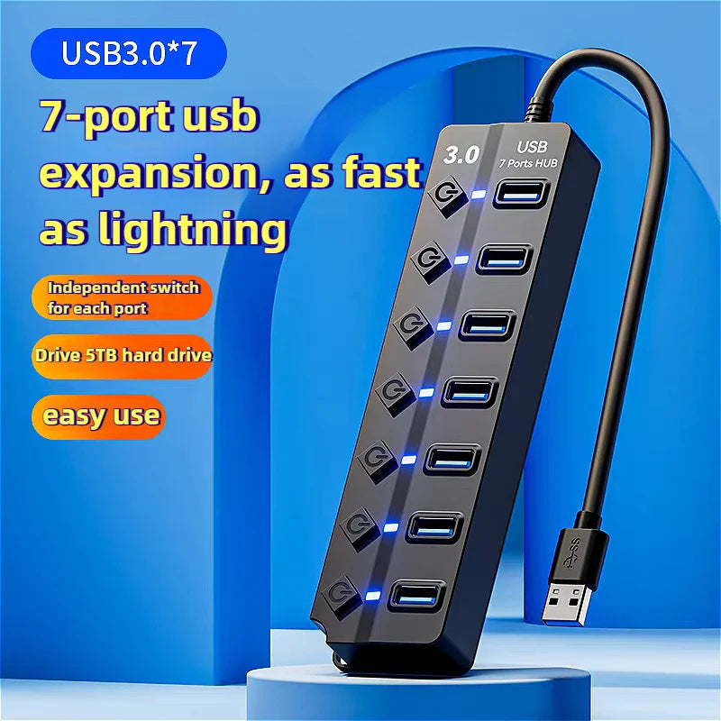 MINGCVIL USB 3.0 4/7 Port Multi USB Splitter Hub 3.0 USB Hub