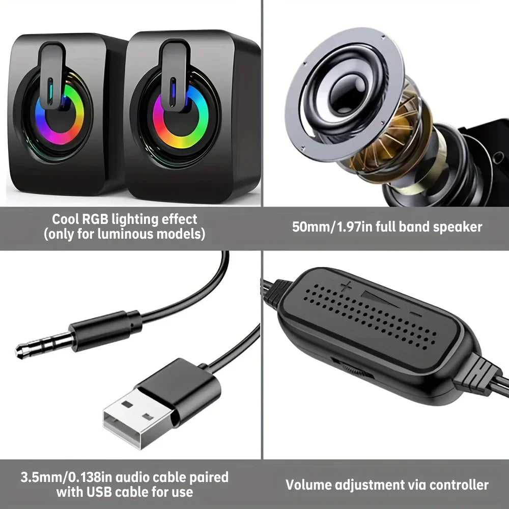 Computer Speakers PC Sound Box HIFI Stereo Microphone